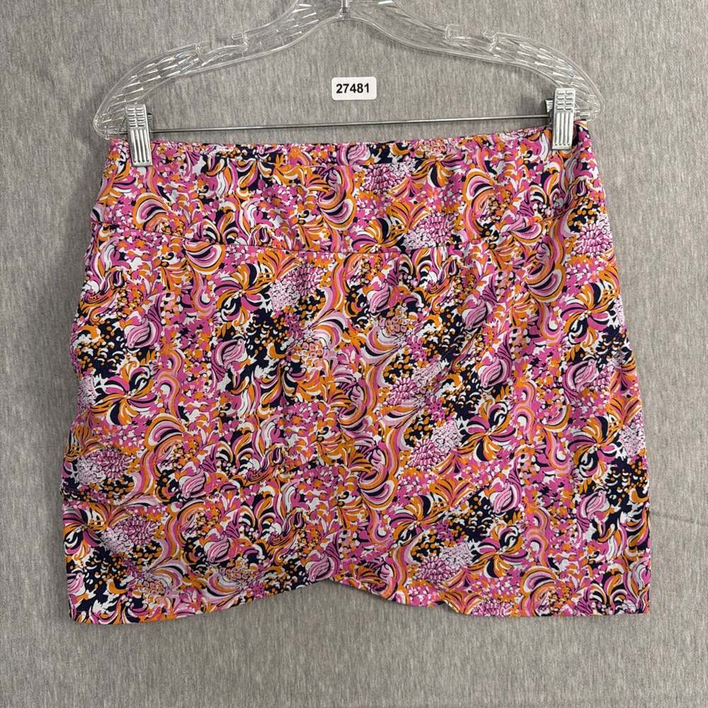 Ibkul Women's Size Medium Pull On Printed Polyester Activewear Skort
